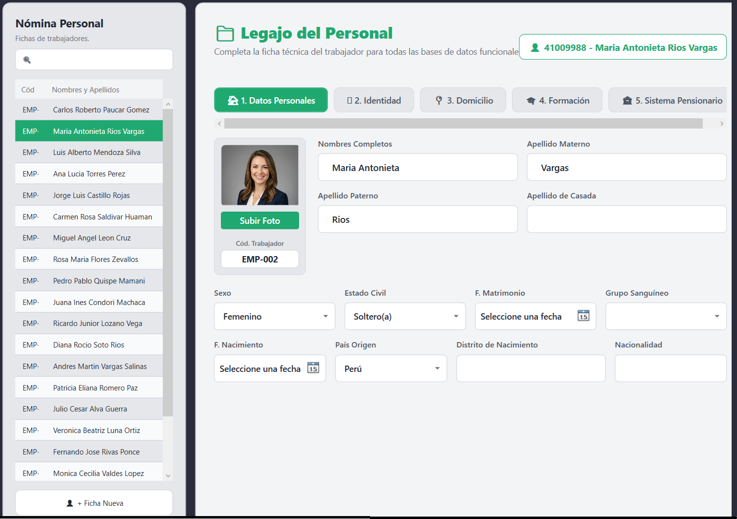 Gestión de Personal